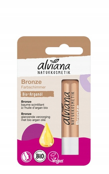 Alviana Naturkosmetik Balsam do ust z olejem arganowym połyskujący brąz